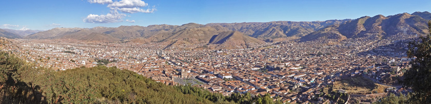 Die Stadt Cusco von den Ruinen von Sacsayhuaman